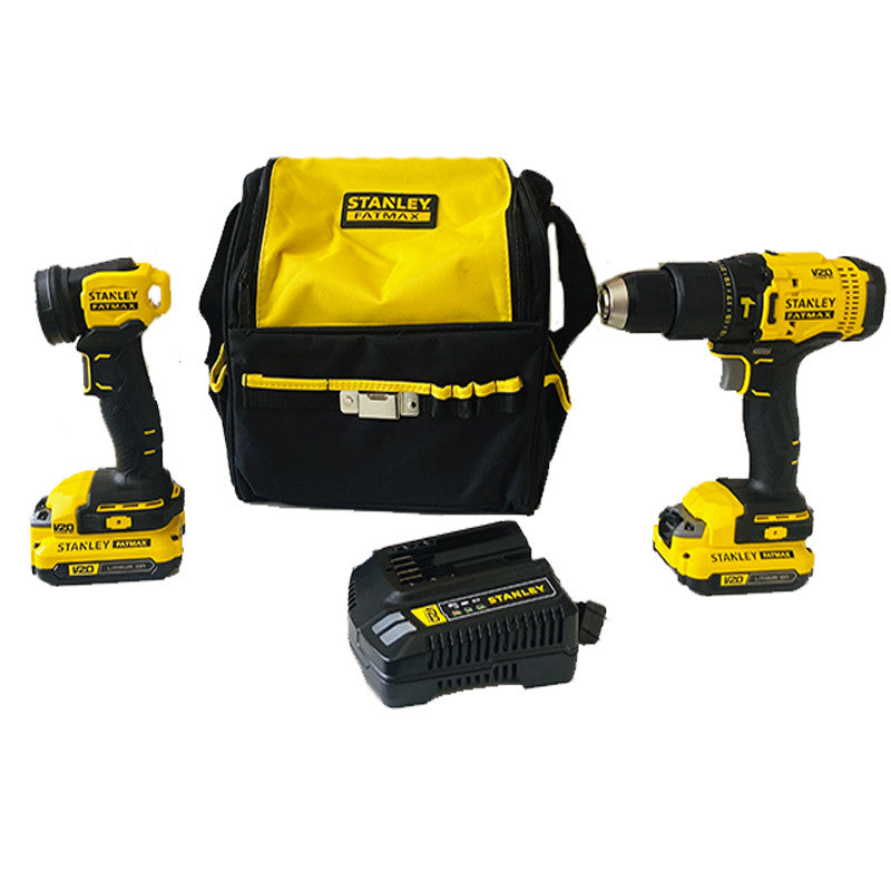 Combo Barreno Percutor + Linterna 20V 1/2" 2 Baterías y Bolso | STANLEY SCDL711C2S-B3
