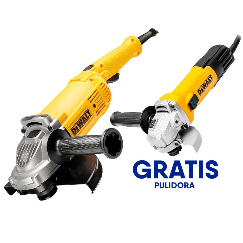 Combo Pulidora 9" 2200W + Pulidora 4.5" 750W DeWalt