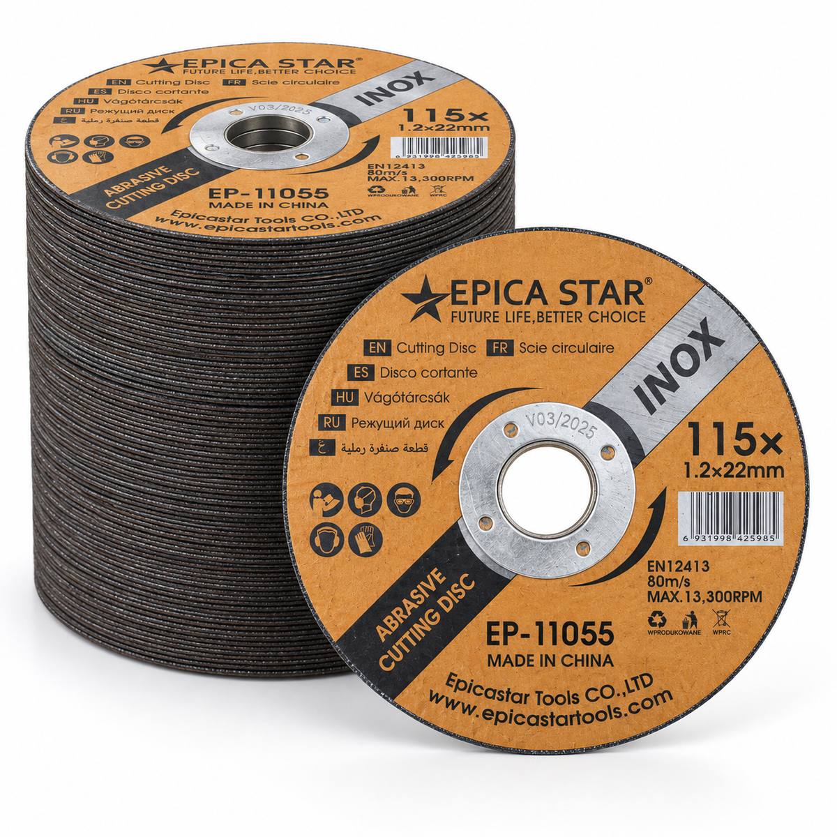 100 Discos De Corte De 4-1/2" Corte Fino EP-11055