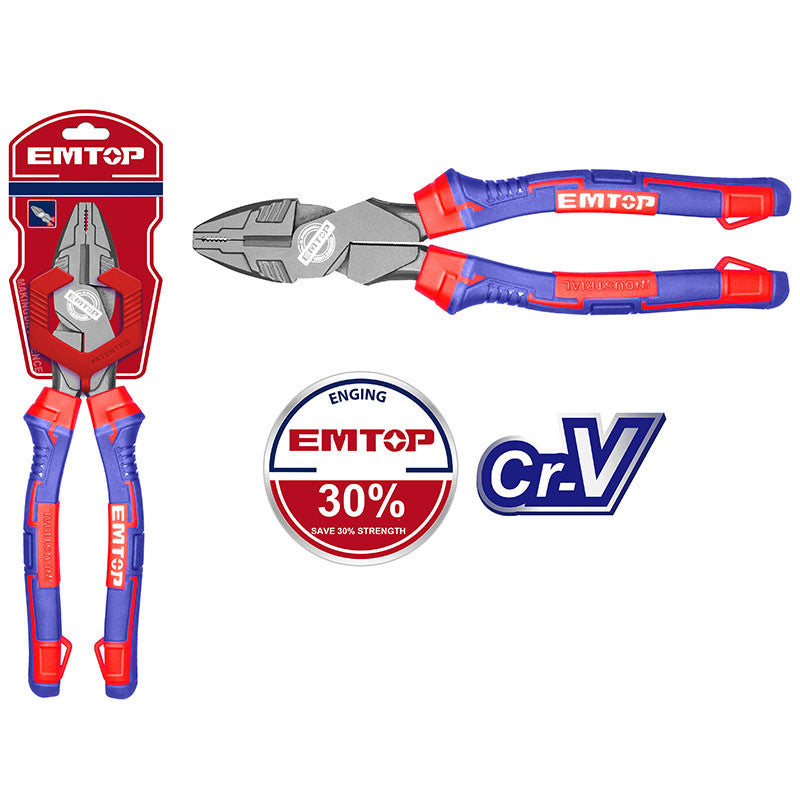 ALICATE COMBINADO DE ALTA PALANCA, 9.5 PULG, REVESTIDO DE TEFLON. MARCA EMTOP