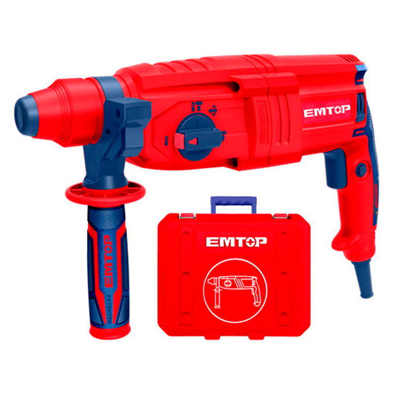 ROTOMARTILLO SDS PLUS, 800 WATTS, 2.5 JOULES, 1,100 RPM, 4,000 GPM. MARCA EMTOP