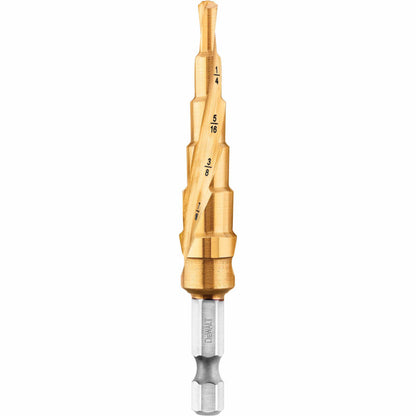 [DWA1784IR] -Broca Escalonada, 3/16 Pulg Hasta 1/2 Pulg, Hex 1/4 Pulg, De Titanio. Marca Dewalt