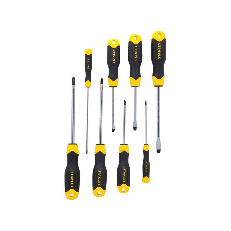 [STMT66675-840] -Juego De 8 Destornilladores Cushiongrip, 4 Planos Estandar Y 4 Phillips. Stanley