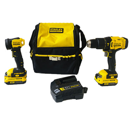 [SCDL711C2S-B3] -Combo Barreno Percutor Y Linterna, Bolso, 1/2 Pulg, 2 Baterias 1.5 Amperios/Hora. Marca Stanley