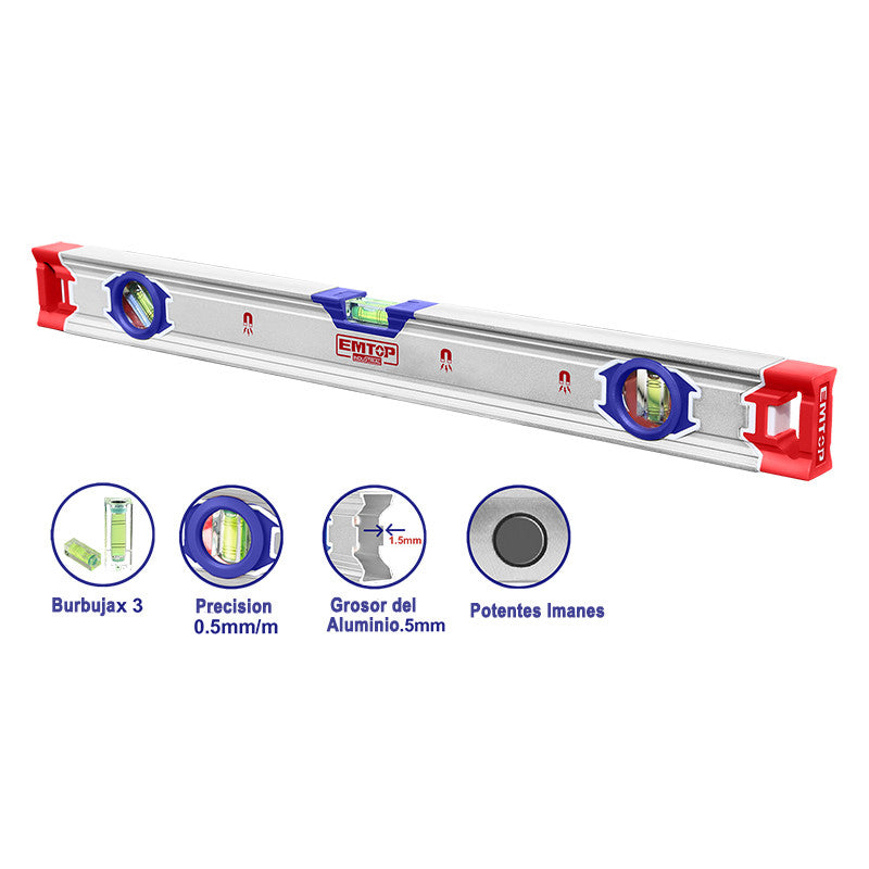 [ESLL36001] -Nivel De Aluminio, Magnetico, Largo De 60 Centimetros, 24 Pulg, Dise&ntilde