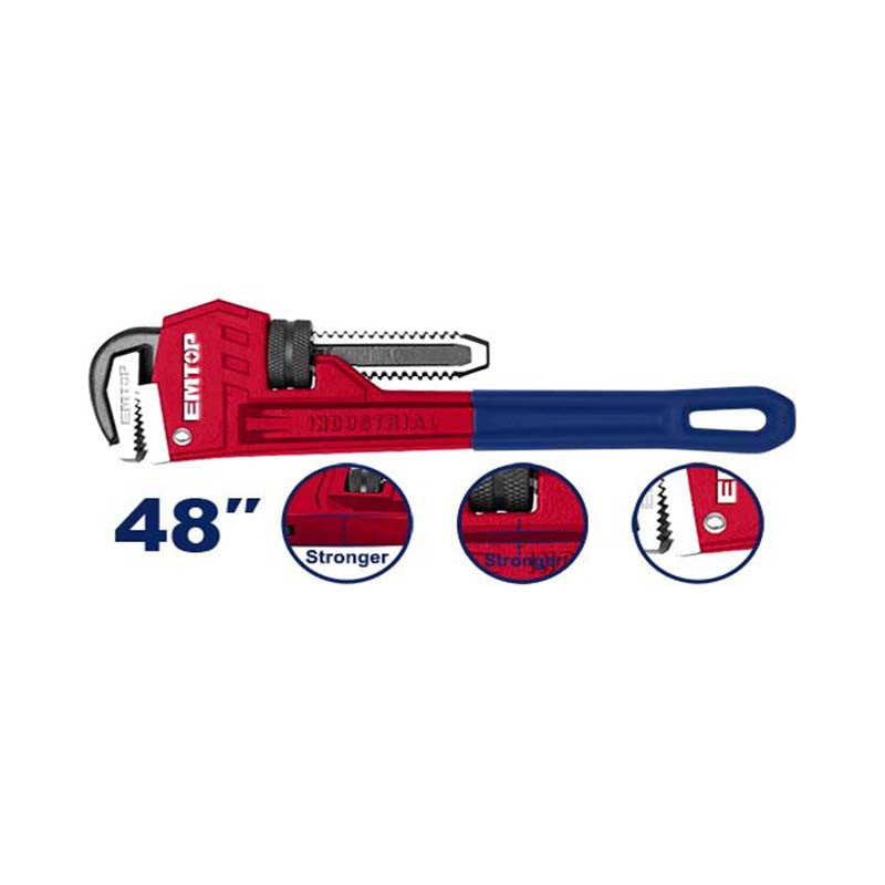 LLAVE DE TUBO STILLSON, DE 48 PULGADAS, PARA PLOMERIA. MARCA EMTOP