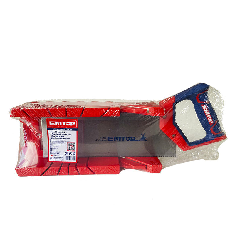 [EHASMB3001] -Caja De Inglete Con Serrucho De 12 Pulgadas. Marca Emtop