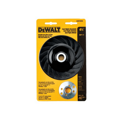 RESPALDO DE HULE, PARA PULIDORA DE 4-1/2, SEMI-RIGIDA INCLUYE TUERCA DE 5/8-11.MARCA DEWALT