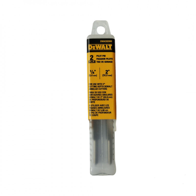 [DWAC02000] -Guia Piloto Para Brocas Anulares Pin De 1/4 X 2 Pulgadas De Largo. Marca Dewalt