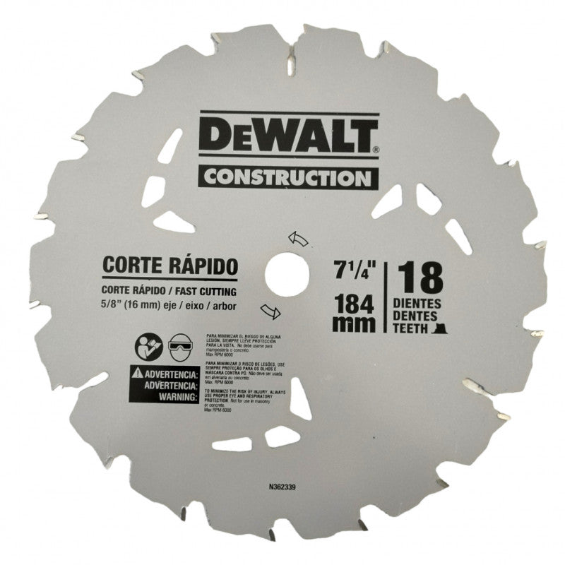 Sierra circular 7-1/4" 1500W 5500 RPM, DEWALT