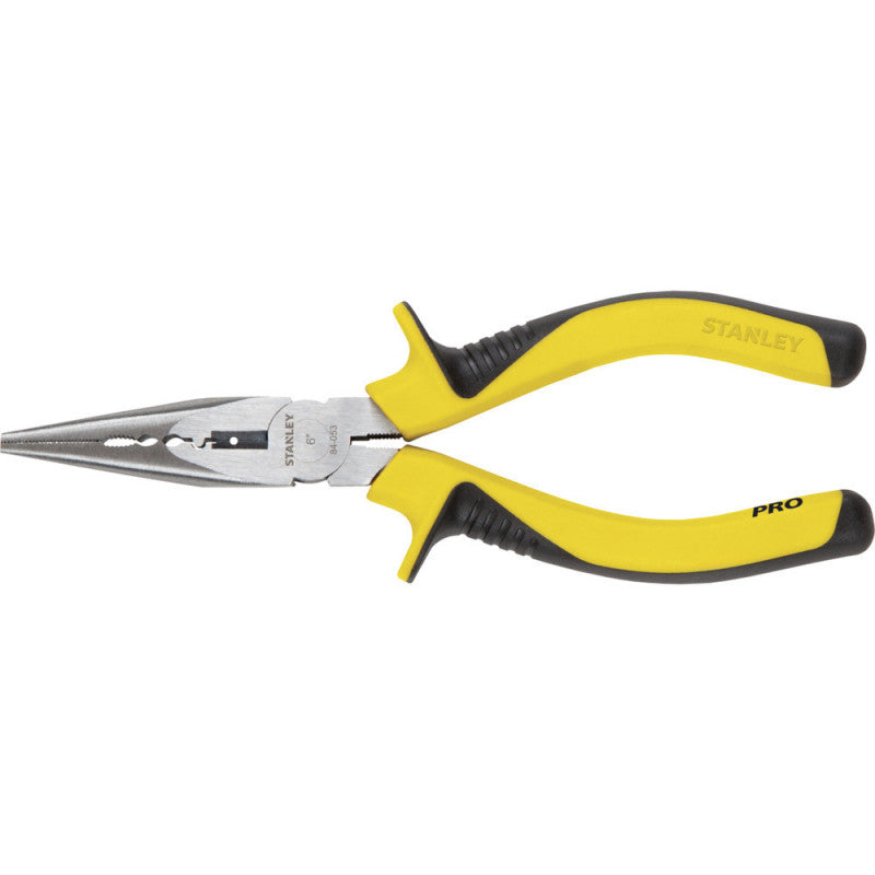 [84-053LA] -Alicate Pro Punta Larga, Superficie Pela Cable, Largo 6 Pulg, Ancho De 2 Pulg, Ancho De Punta 2/5 Pulg. Marca Stanley