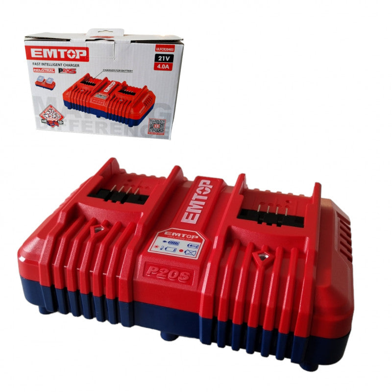 [ULFCR20403] -Cargador De Baterias Doble, 20 Voltios, 4 Amperios De Salida. Marca Emtop