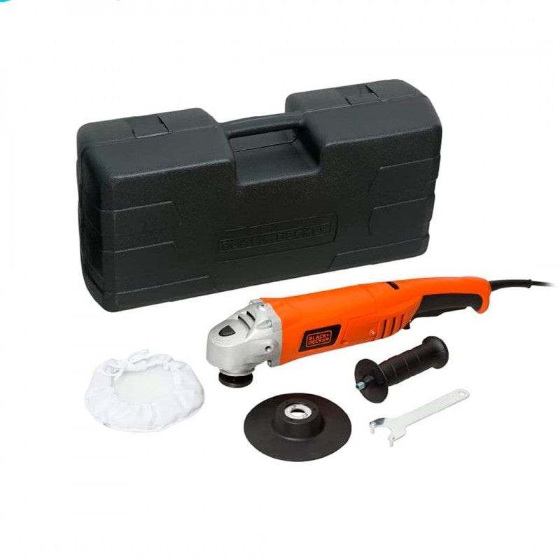[WP1500K-B3] -Pulidora Automotriz, De 7 Pulgadas, 1,300 Watts, Velocidad Variable, Con Mopa Y Caja Plastica. Marca Black + Decker