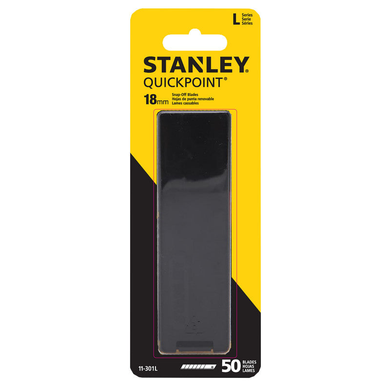 [11-301L] -Hoja Snap-Off De Repuesto, Set De 50 Piezas, Ancho De Hoja De 3/4 Pulgadas, 18mm, De 8 Segmentos. Marca Stanley