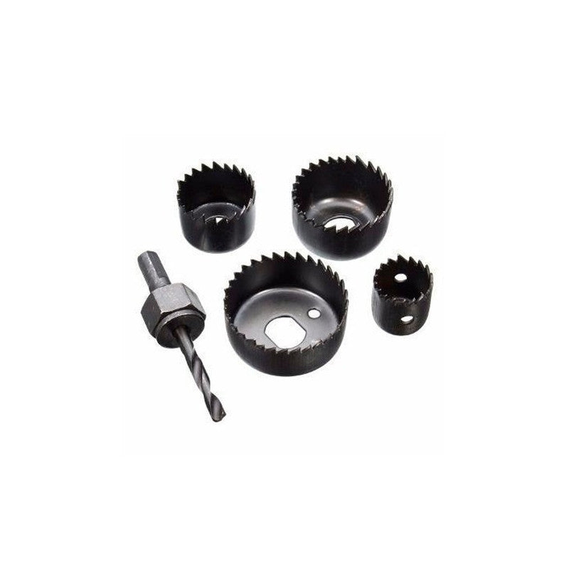 [15-774] -Set De 5 Piezas, 4 Brocas Sierras Y 1 Mandril, Corta Circulo, Madera, Plastico Y Aluminio. Marca Stanley