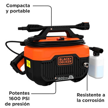 Hidrolavadora Compacta 1300W 1600 PSI Black+Decker BEPW1600H-B3