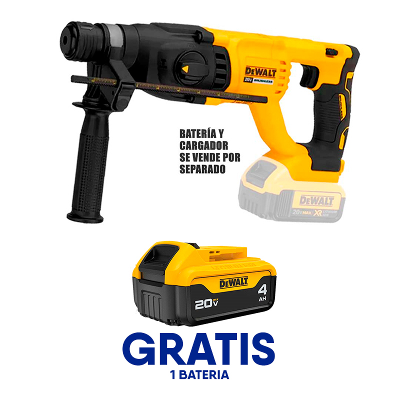 Rotomartillo SDS Plus 20V Brushless + Batería 4Ah DeWalt DCH133B-OF1