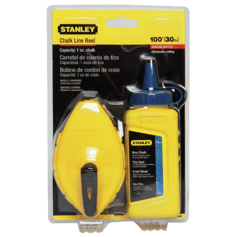 [47-442] -Juego De Tira Lineas/Tizas Lineas, Carretel De Cuerda De Tiza, Con Bote De 1 Onza. Marca Stanley