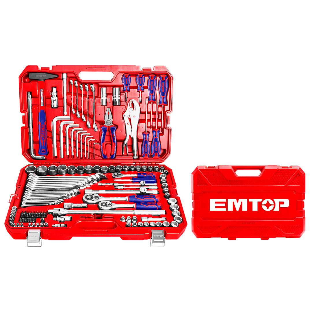 Juego Herramientas 142Pzs Copas Llaves Ratchet Emtop