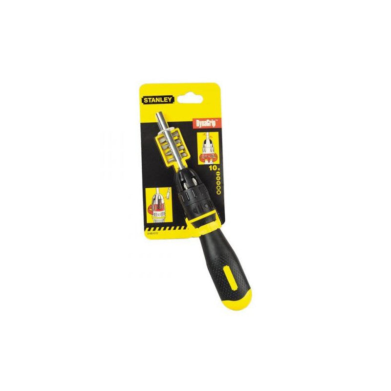 [68-010] -Juego De Destornillador Con Ratchet Con 10 Puntas Intercambiables. Marca Stanley
