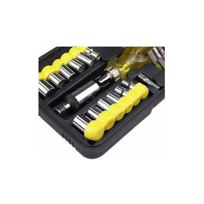 [68-736] -Juego De Destornillador Con Ratchet 47 Piezas, Copas Y Puntas. Marca Stanley