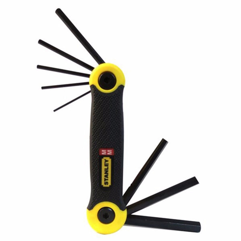 [69-264] -Juego 8 Llaves Hexagonales/Allen Pro, Plegables, De 1.5, 2, 2.5, 3, 4, 5, 6, Y 8 Milimetros. Marca Stanley.