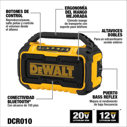Altavoz Bluetooth DEWALT DCR010 Inalámbrico 12V/20V