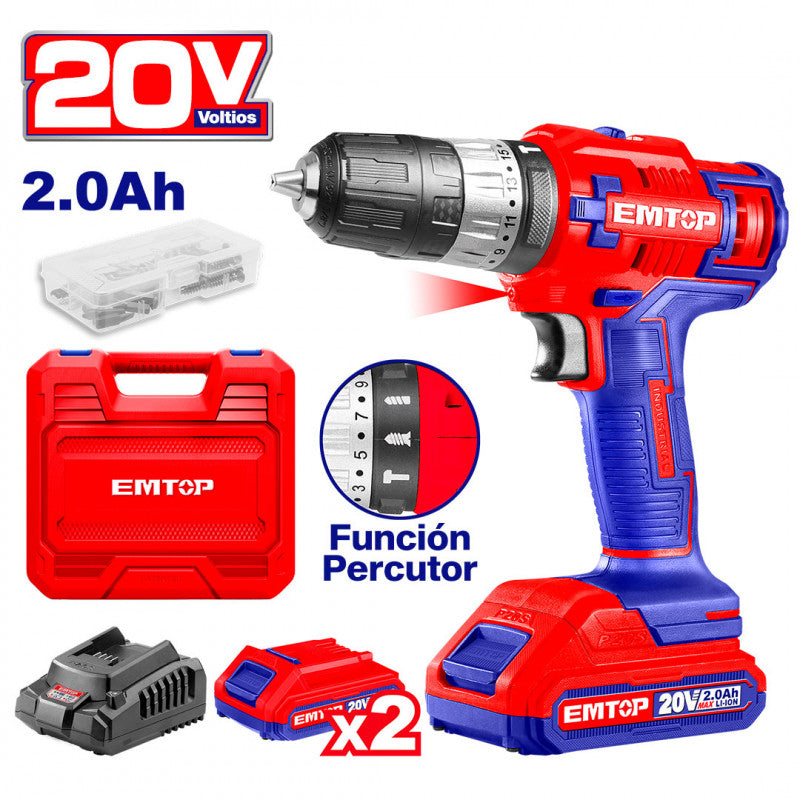 Barreno Percutor Inalámbrico 3/8 Pulg – EMTOP