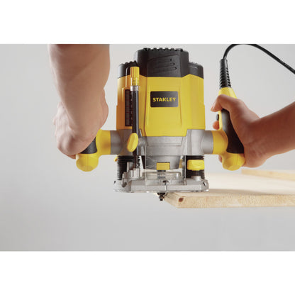 Router De Columna De 1 De 200 Watts De Vel Variable 8 De 000-28 De 000 Rpm De Con 6 Fresas Marca Stanley