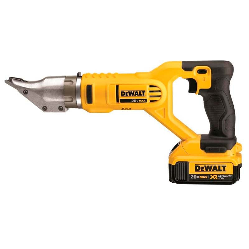Cizalla Calibre 18 Inalambrica 20 Voltios De Cabeza Giratoria De Grosor De Corte 7/32 De 2 Baterias 4ah Y Cargador Dewalt