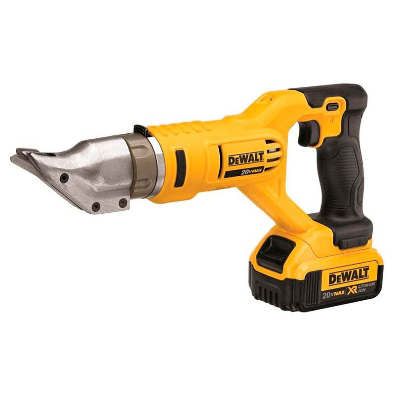 Cizalla Calibre 18 Inalambrica 20 Voltios De Cabeza Giratoria De Grosor De Corte 7/32 De 2 Baterias 4ah Y Cargador Dewalt