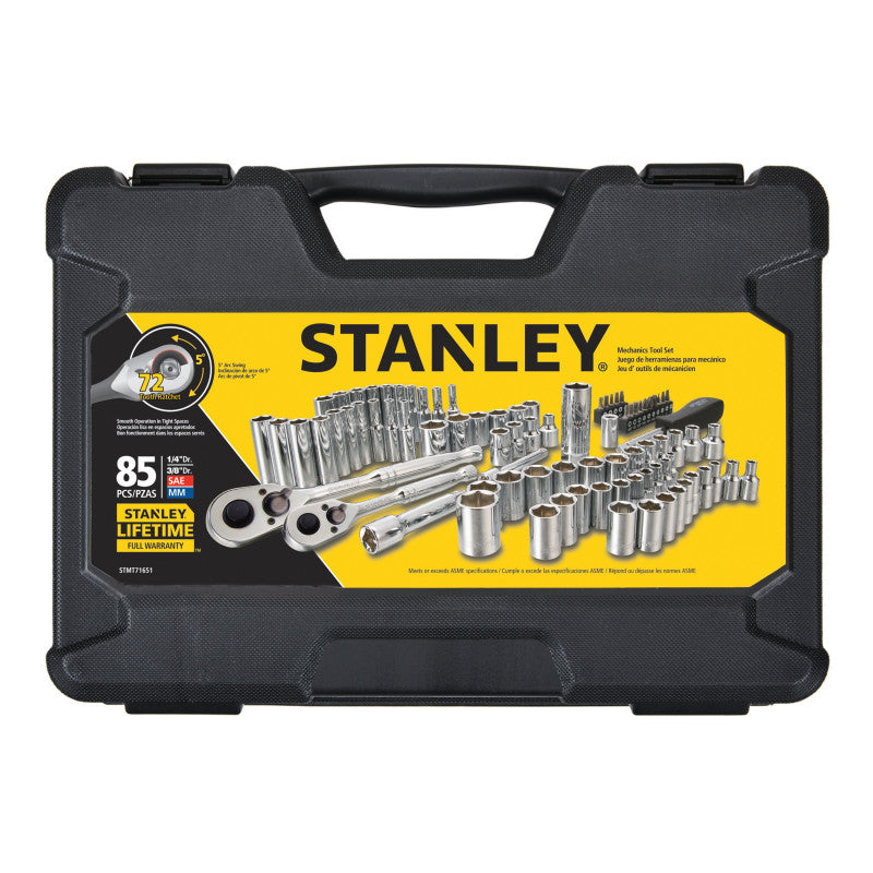 Juego Herramientas 85Pzs Copas Ratchets Llaves Stanley