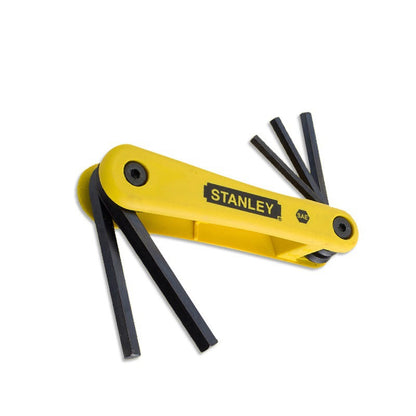 [69-260] -Juego 5 Llaves Hexagonales/Allen, Plegables,Sae De 3/16, 7/32, 1/4, 5/16 A 3/8 Pulgadas. Marca Stanley