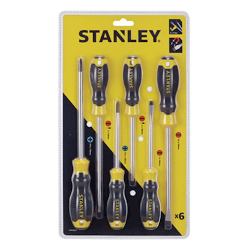 [STMT66672-840] -Juego De 6 Destornilladores Cushiongrip, 2 Gabinete, 2 Estandar, 2 Phillips No.1 Y No.2. Marca Stanley