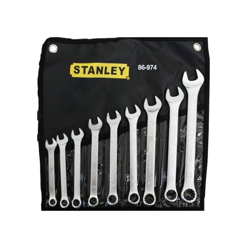 [86-974] -Juego De 9 Llaves Combinadas Milimetricas, De 8, 9, 10, 11, 12, 13, 14, 15 Y 17 Milimetros, 12 Puntos. Marca Stanley