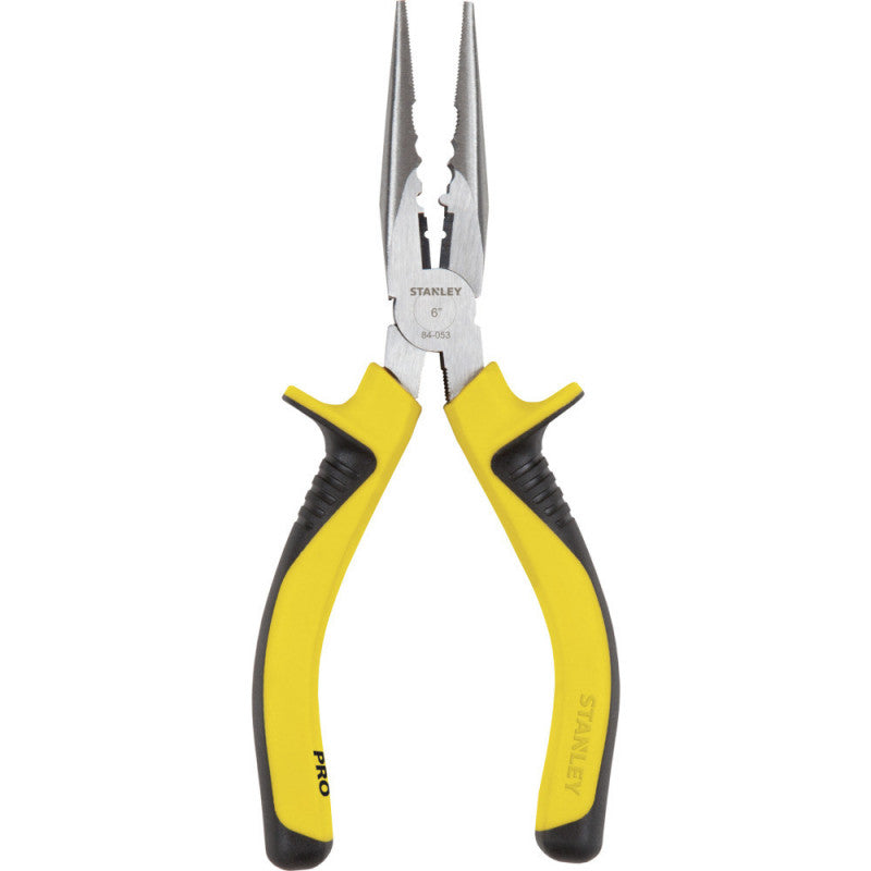 [84-053LA] -Alicate Pro Punta Larga, Superficie Pela Cable, Largo 6 Pulg, Ancho De 2 Pulg, Ancho De Punta 2/5 Pulg. Marca Stanley