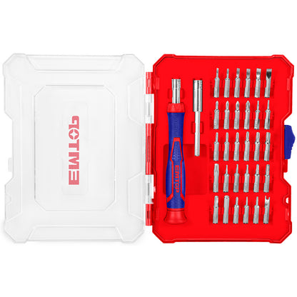 [EBST03202] -Juego De 30 Puntas De Precision, Destornillador, Extension, Estuche Plastico, Ideal Para Iphone Y Ipad. Marca Emtop