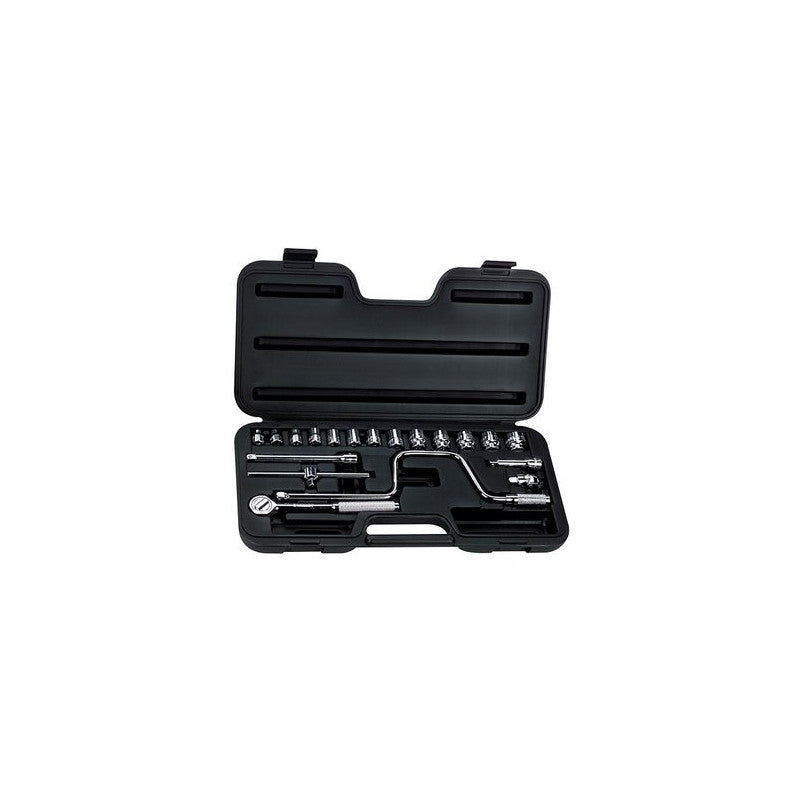 [86-210] -Juego De 20 Piezas, Copas En Pulgadas, Raiz 3/8 Pulgadas, Con Maleta Plastica. Marca Stanley