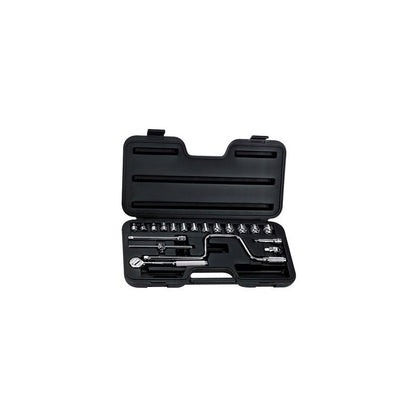 [86-210] -Juego De 20 Piezas, Copas En Pulgadas, Raiz 3/8 Pulgadas, Con Maleta Plastica. Marca Stanley