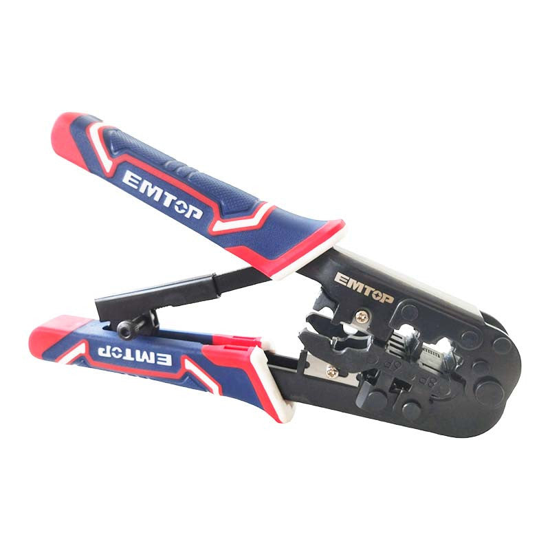 [EMPCR46801] -Pinza Ponchadora 3 En 1, Pela, Corta Y Prensa, Para Terminales De Linea De Red Y Telefonica. Emtop