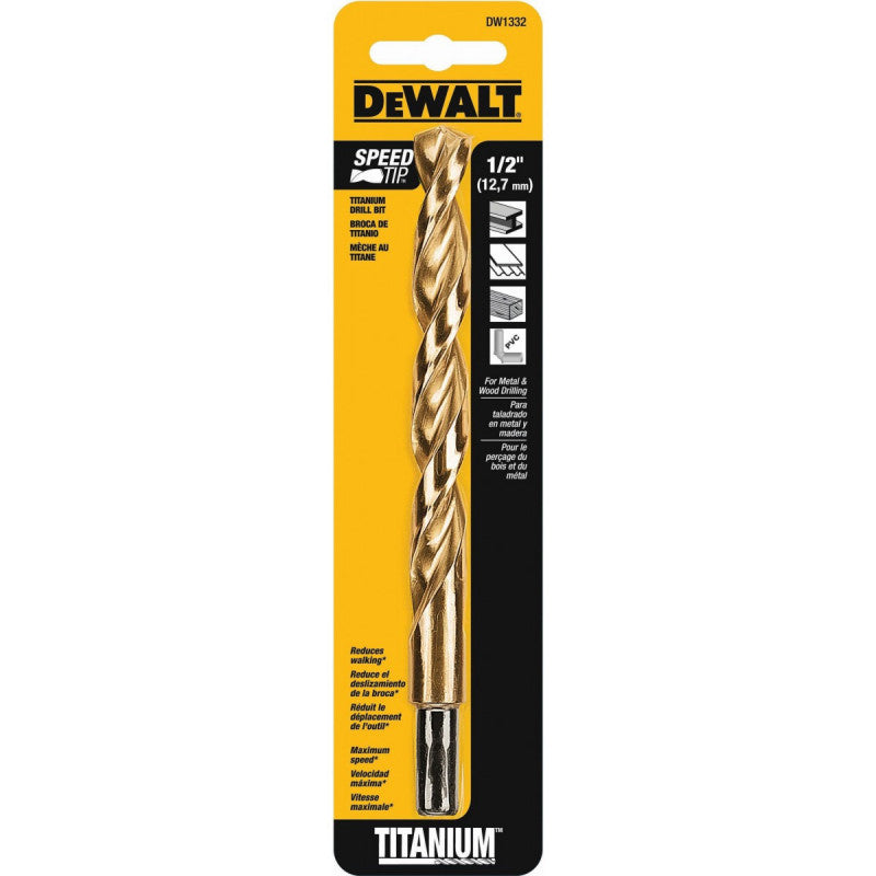 [DW1332  G] -Broca De Titanio, Metal Y Madera, 1/2 Pulg. Marca Dewalt