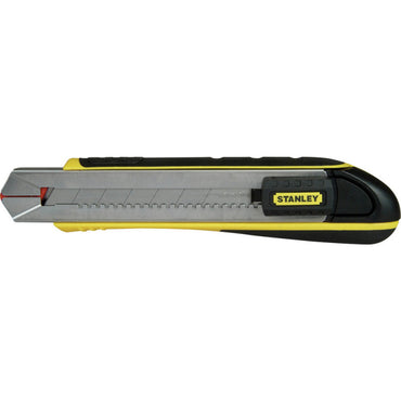 [10-486] -Cuchilla Snap-Off, Fatmax, Ancho De Hoja De 25 Mm, Cuerpo Plastico Abs, Mago De Goma, Rieles Acero Inox. Marca Stanley
