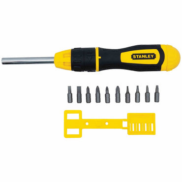 [68-010] -Juego De Destornillador Con Ratchet Con 10 Puntas Intercambiables. Marca Stanley