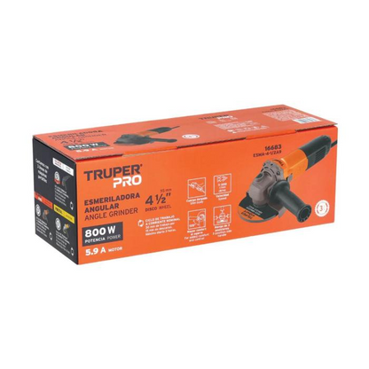 Pulidora esmerialdora TRUPER PRO Angular 4-1/2" 800W