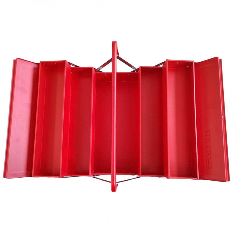 [ETBXS0301] -Caja Metalica Para Herramientas, Con 3 Niveles Plegables Y 5 Bandejas, Largo 16, Alto 8, Ancho 8 Pulg. Marca Emtop
