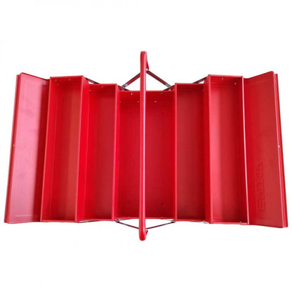 [ETBXS0301] -Caja Metalica Para Herramientas, Con 3 Niveles Plegables Y 5 Bandejas, Largo 16, Alto 8, Ancho 8 Pulg. Marca Emtop