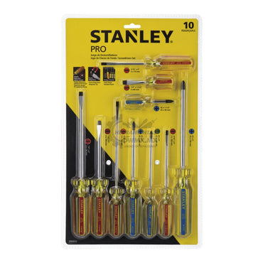[STHT69172] -Juego De 10 Piezas, Destornilladores Pro, 6 Planos Y 4 Phillips. Marca Stanley