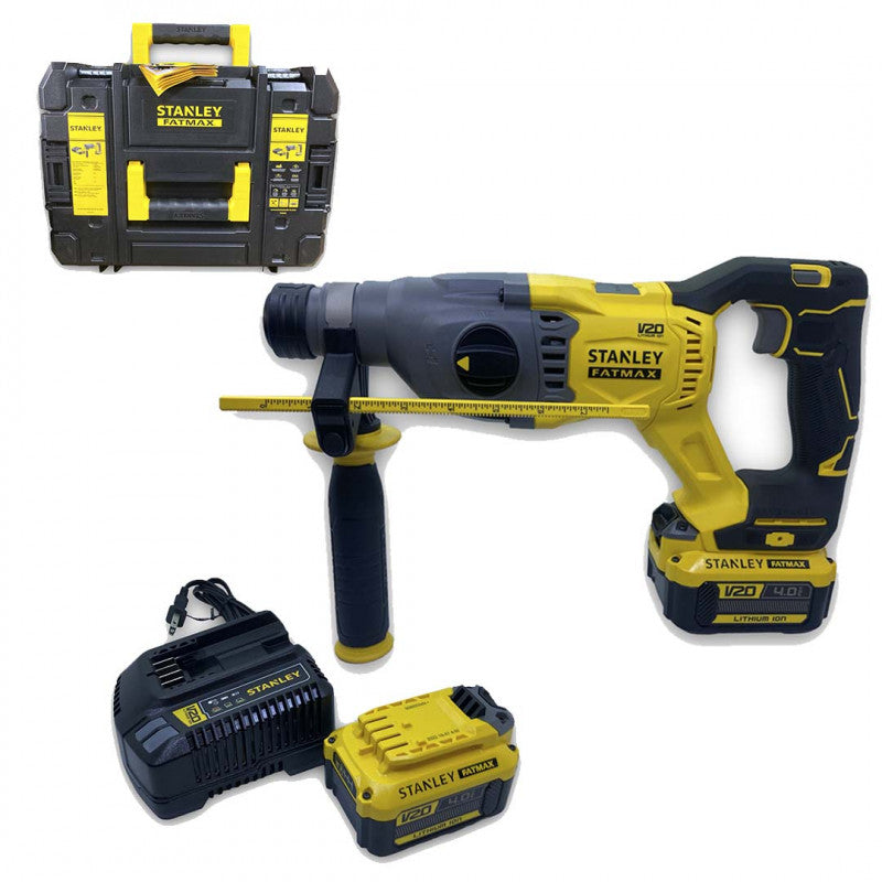 [SBH900M2K-B3] -Rotomartillo Sds Plus, Inalambrico, Sin Carbones, 2 Baterias, Cargador Y Maleta Plastica. Stanley
