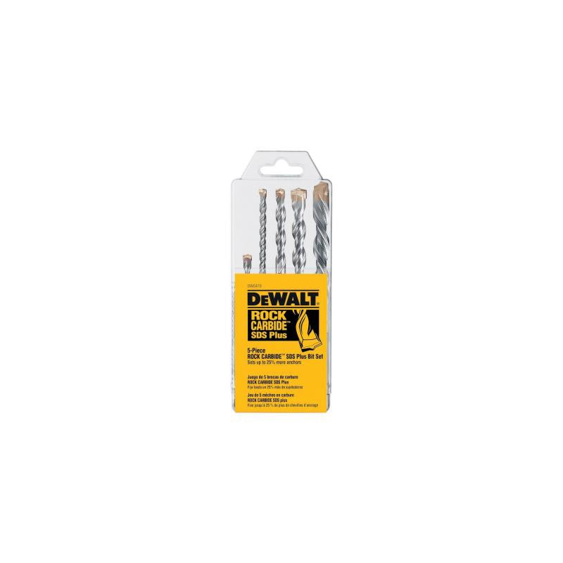 [DW5470] -Set De 5 Piezas, Brocas Para Rotomartillo Sds Plus 3/16, 2und. 1/4, 3/8 Y 1/2. Marca Dewalt