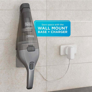 [HNVC220BCZ01] -Aspiradora De Mano Inalambrica, Peso 13 Onzas, Cargador Con Base Para Colocar En Pared. Marca Black And Decker